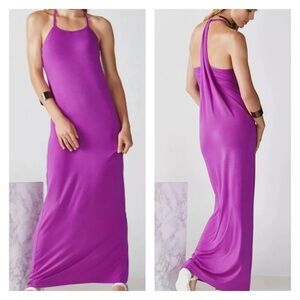 Fabletics racer back maxi dress purple
